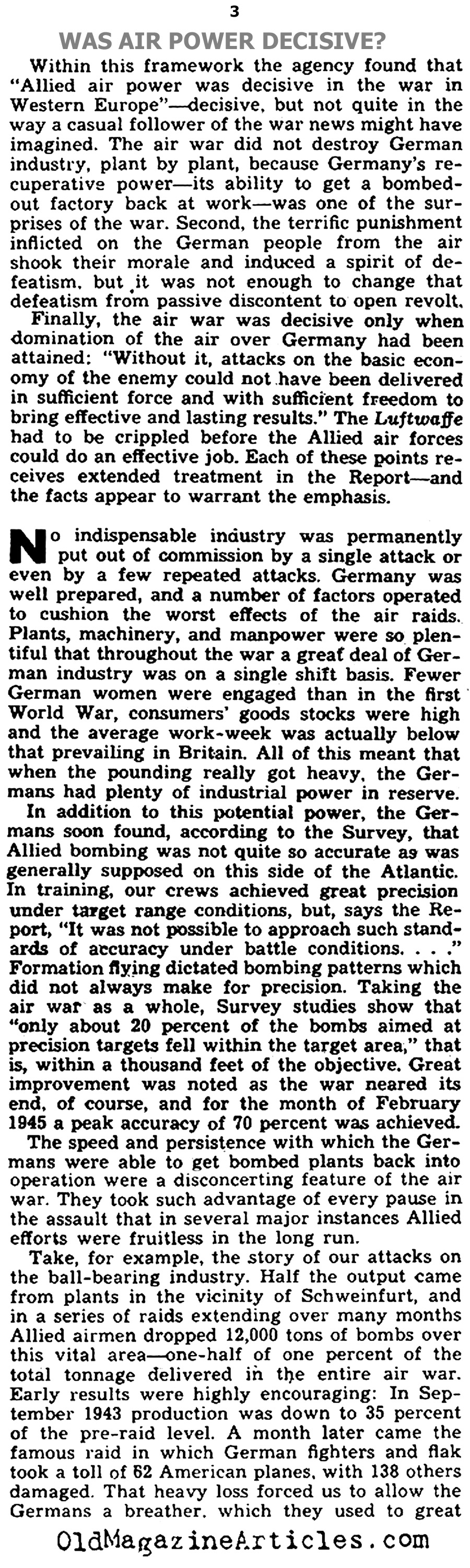 Was Allied Air Power Decisive During World War II? (Yank Magazine, 1945)